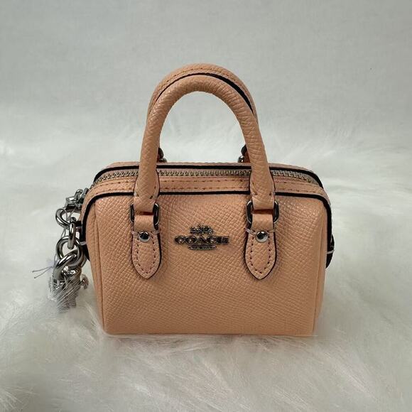 Coach Mini Rowan Satchel Bag Charm In Faded Blush Keychain CU279 NWT - Picture 1 of 5